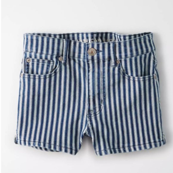 American Eagle Next Level Denim Striped Shorts - Picture 1 of 5